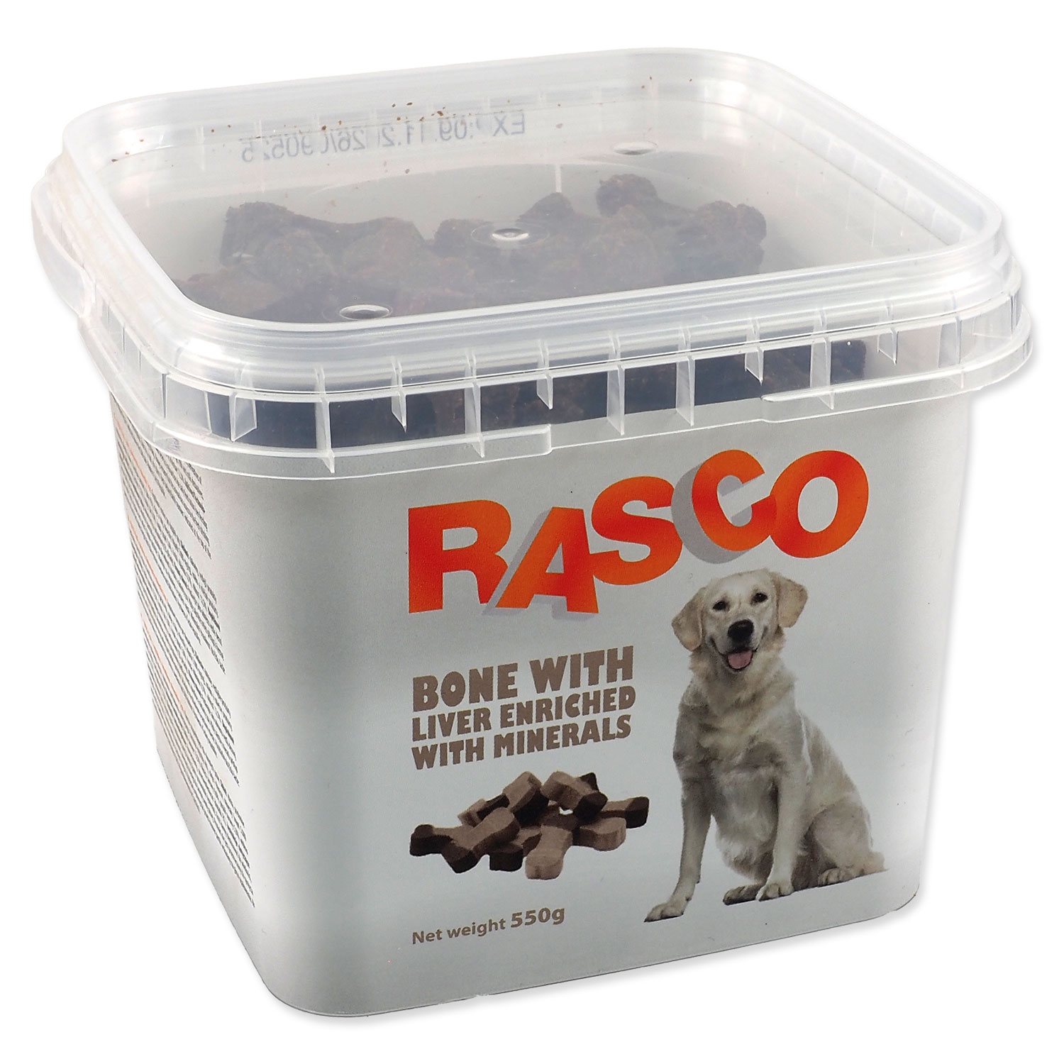 Pochoutka Rasco kost kalciová s játry 2,5cm 550g