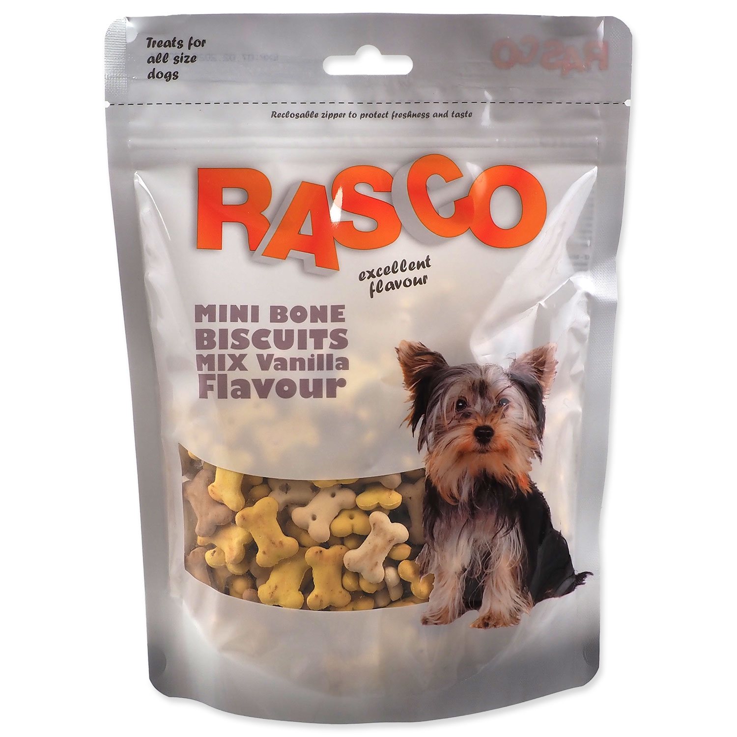 Pochoutka Rasco mini sušenky kosti mix vanilková příchuť 2cm 250g