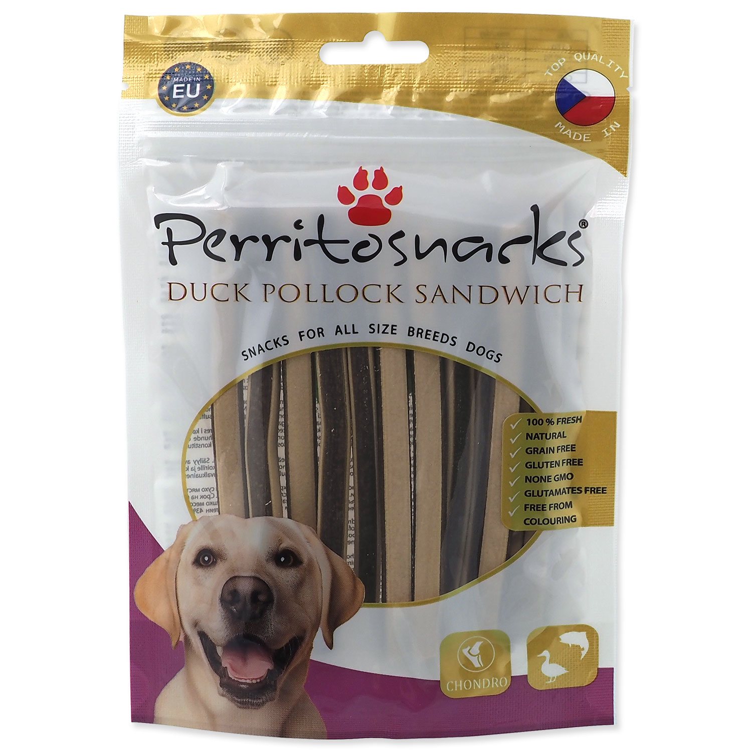 Pochoutka Perrito kachna a treska, sendvič 100g