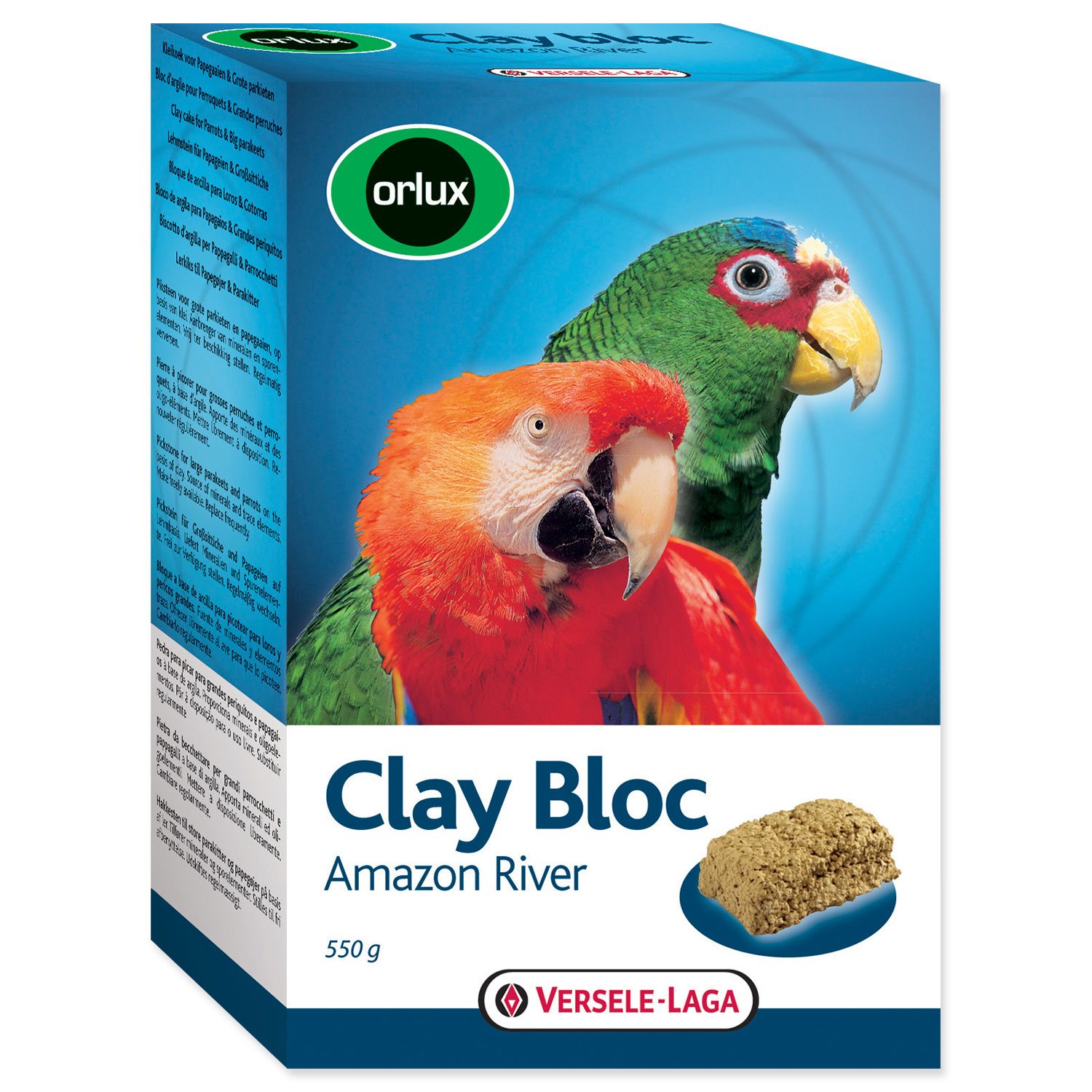 VERSELE LAGA Blok Versele-Laga jílový Clay Bloc Amazon River pro větší papoušky 550g