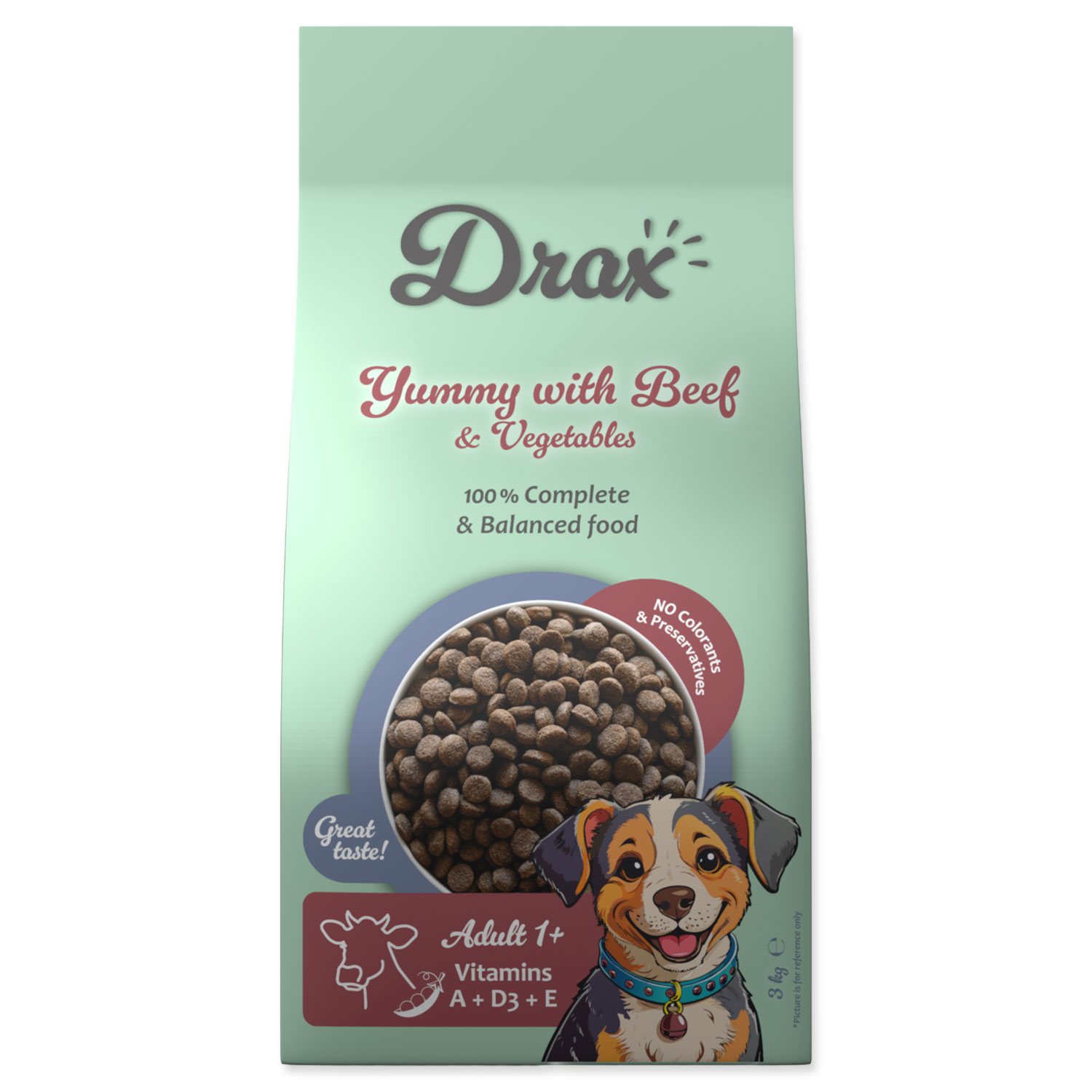 Krmivo Drax Adult s hovězím a se zeleninou 3kg