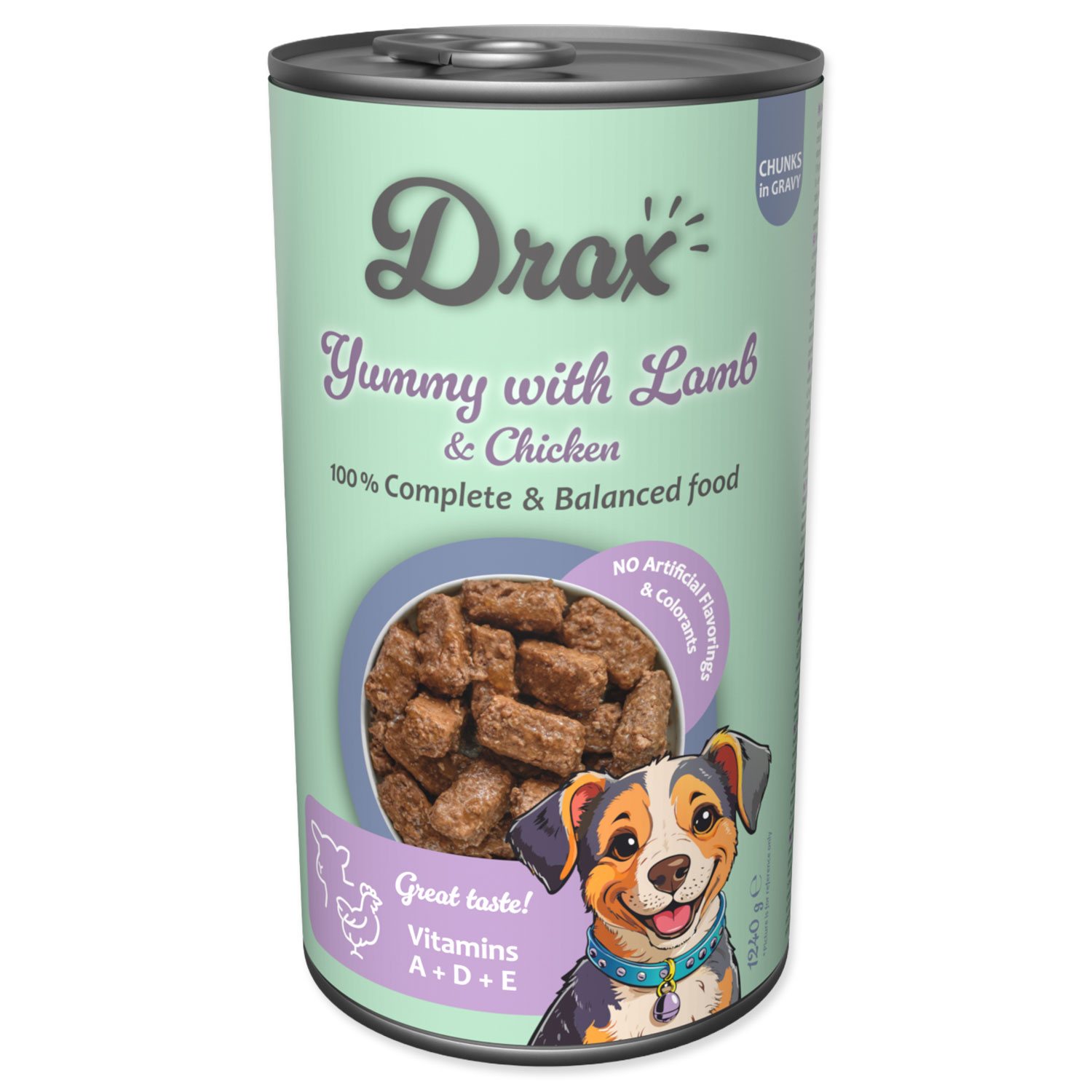 Konzerva Drax Adult s jehněčím a kuřecím 1240g