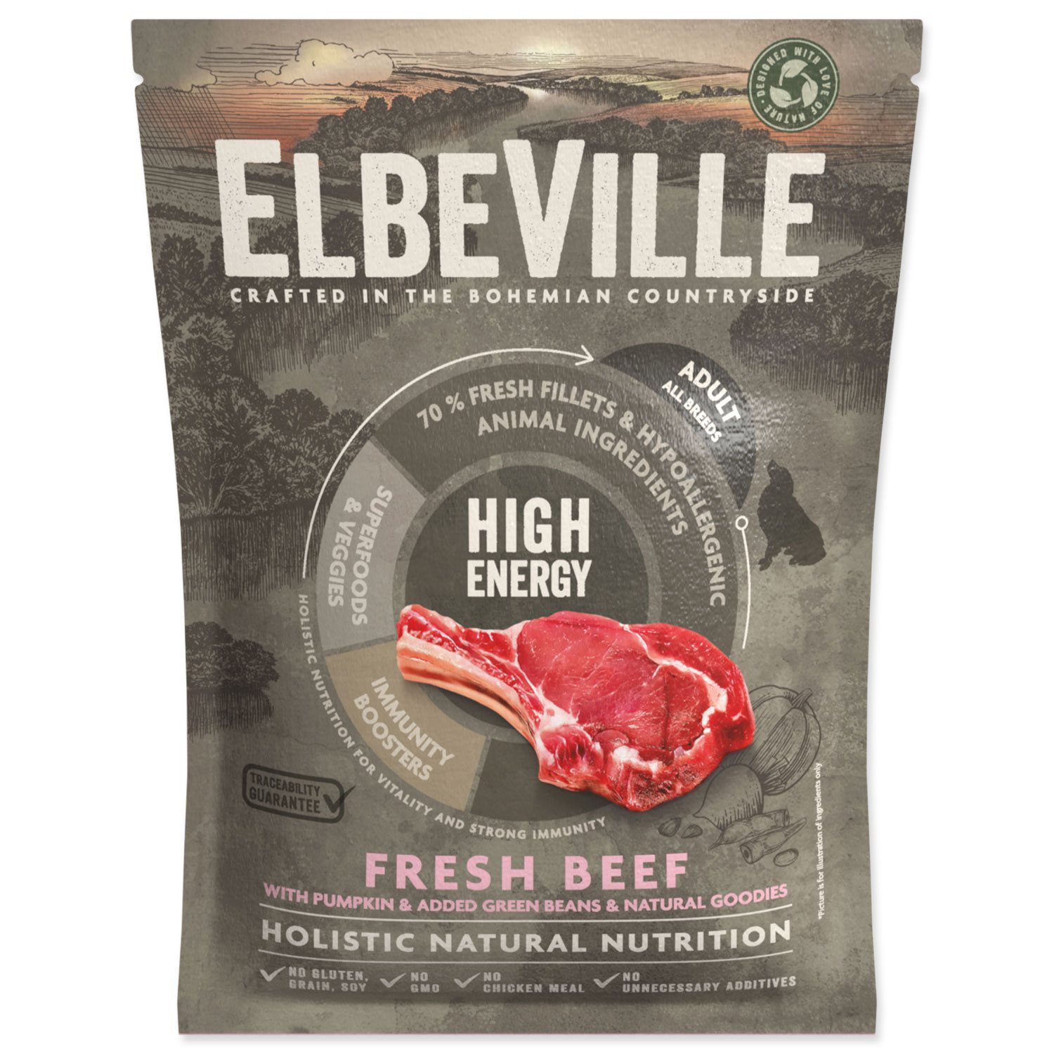 Vzorek ELBEVILLE Adult All Breeds Fresh Beef High Energy 100g
