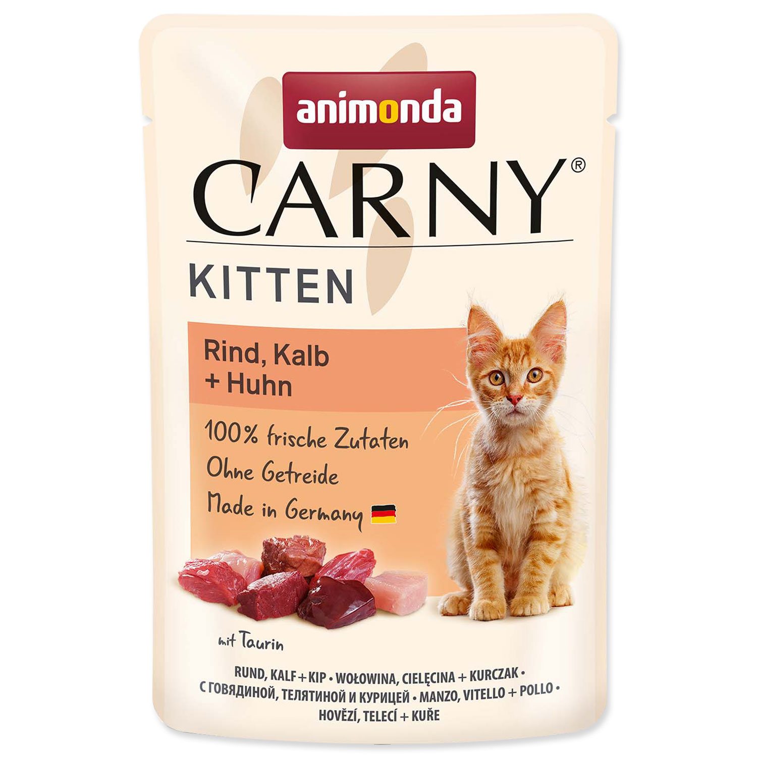 Kapsička Animonda Carny Kitten hovězí, telecí a kuře 85 g