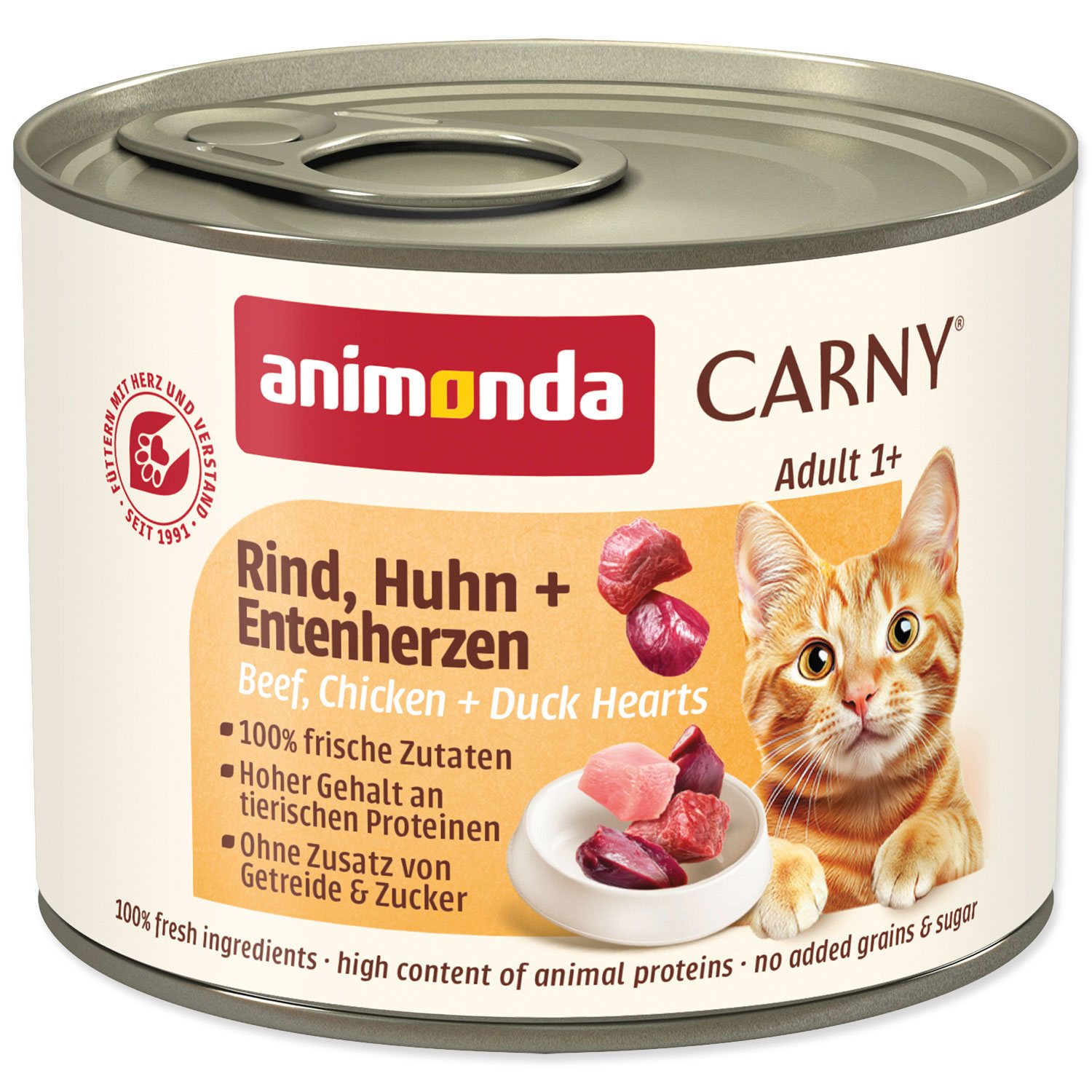Konzerva Animonda Carny Adult hovězí, kuře a kachní srdce 200g