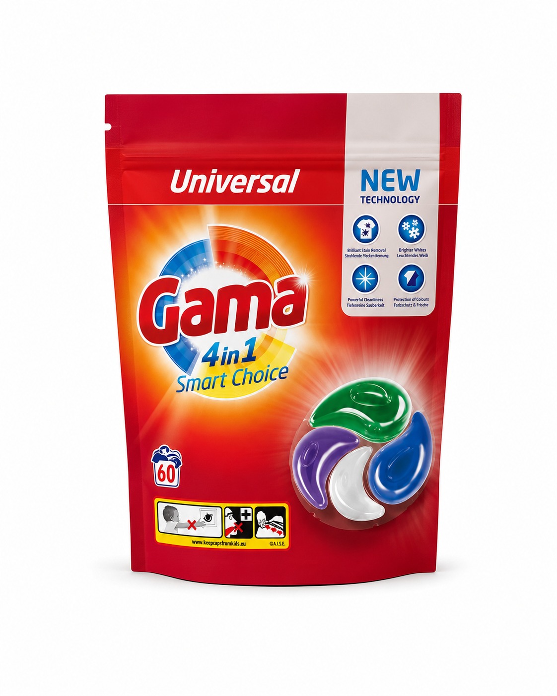 Gama 4v1 Universal prací kapsle 60 ks