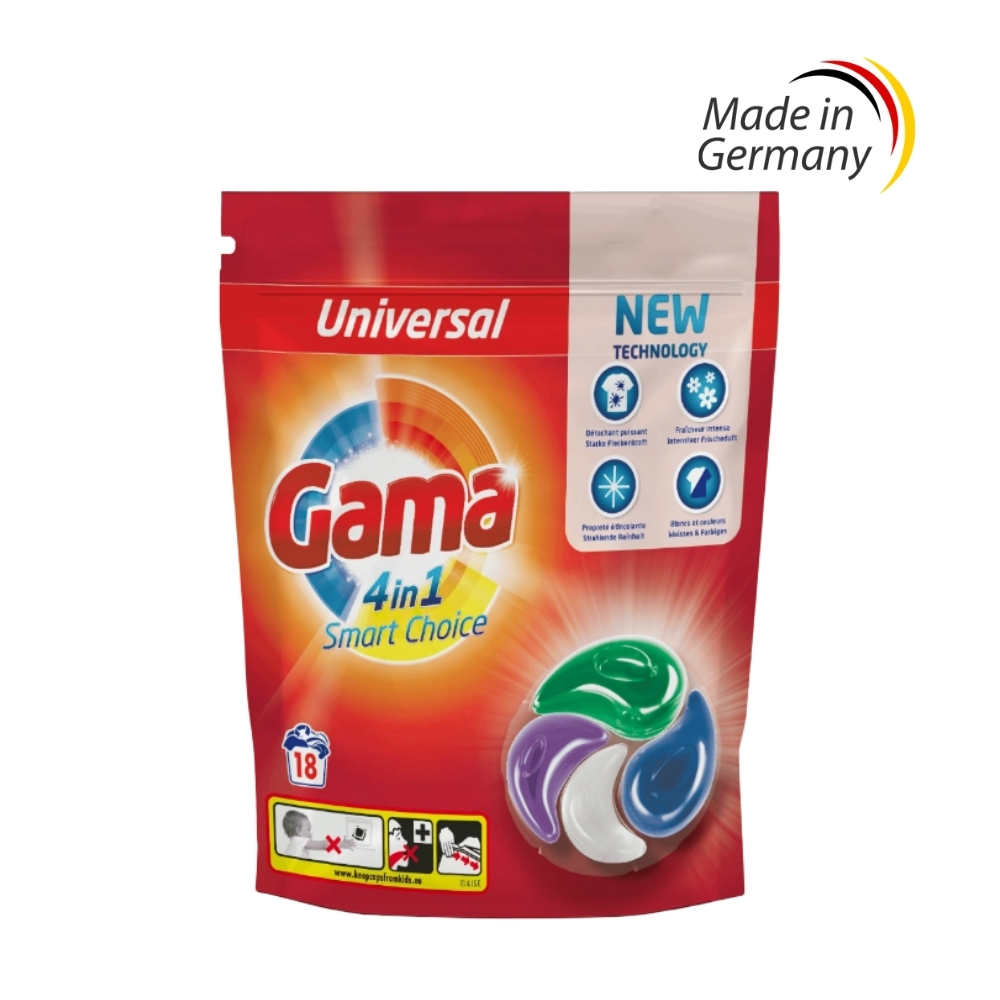 Gama Universal prací kapsle 4 v 1, 18 ks