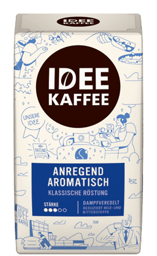 Levně IDEE KAFFEE Anregend Aromatisch mletá káva 500g