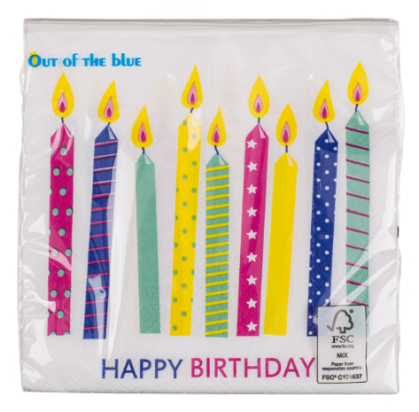 Levně Papírové ubrousky Happy Birthday 33x33cm