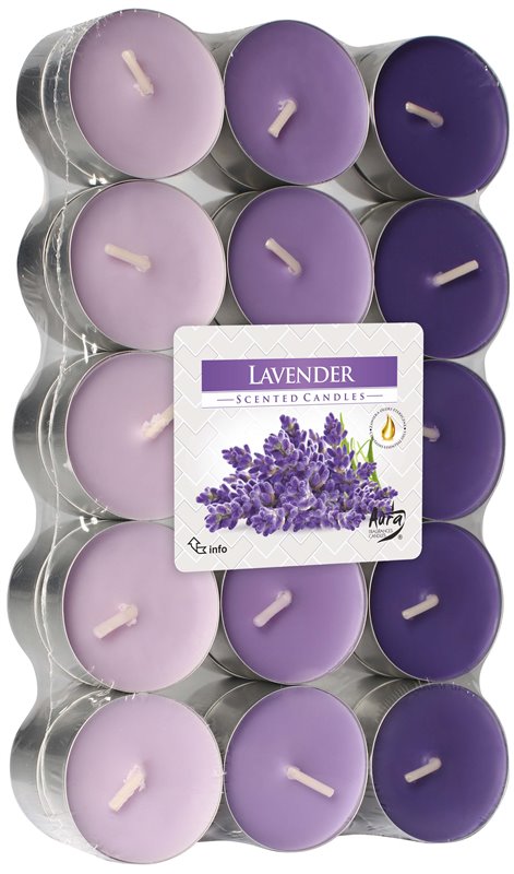Levně Bispol vonná čajová svíčka Lavender 30 ks