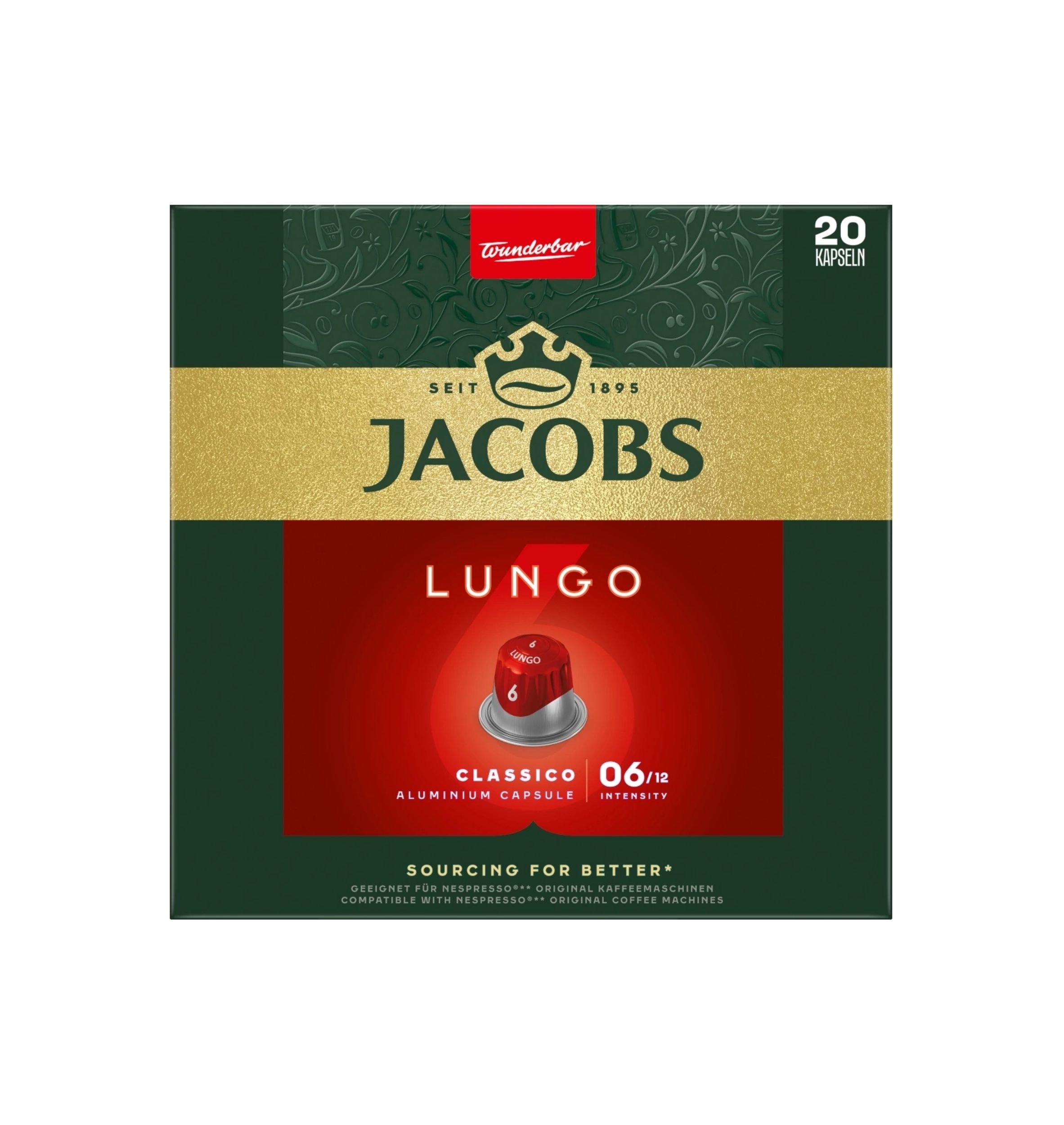 Levně Jacobs Lungo Classico Nespresso 20 kapslí