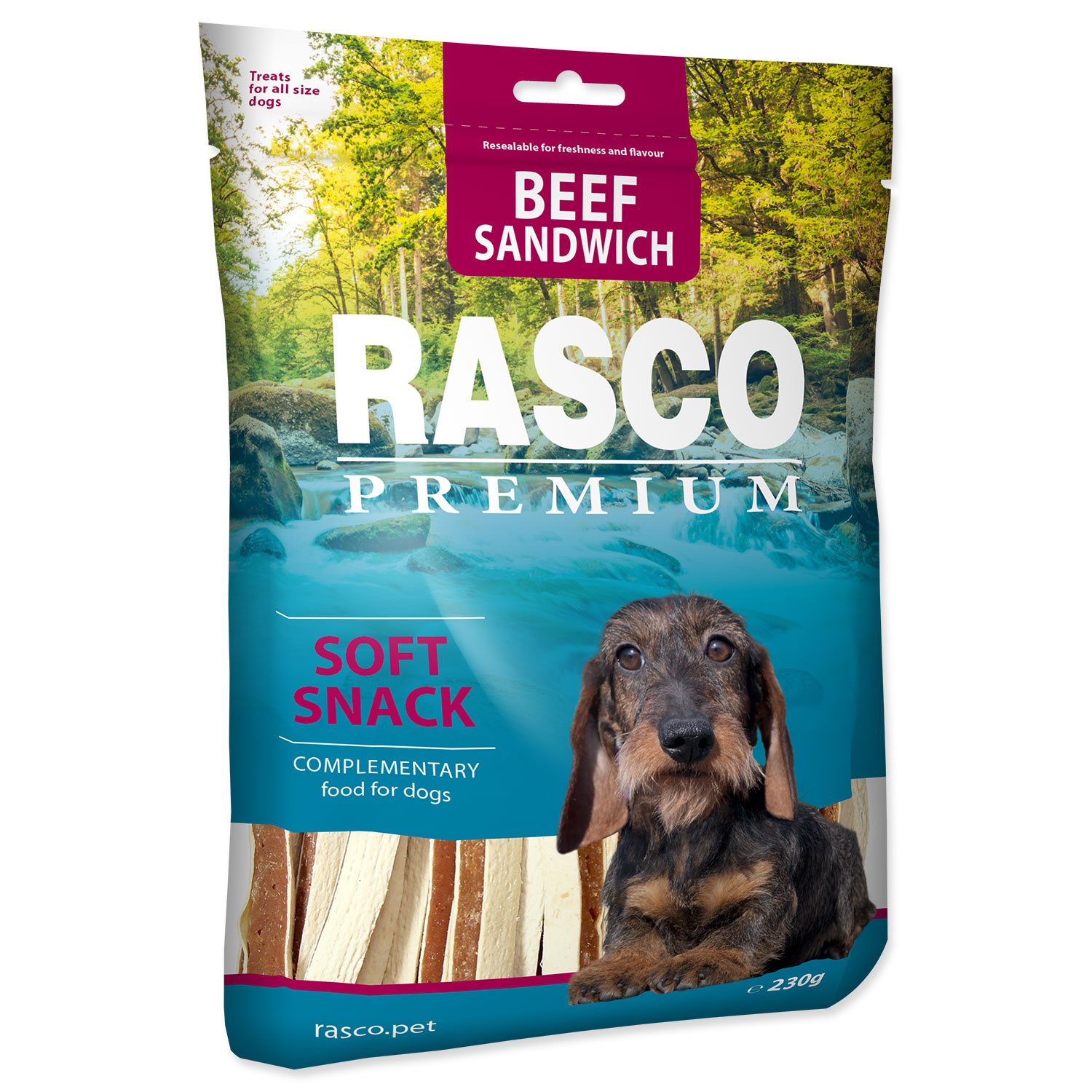 Pochoutka Rasco Premium hovězí s treskou, sendvič 230g
