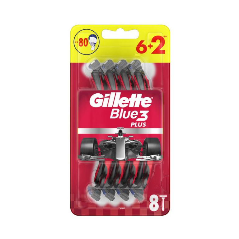 Levně Gillette Blue3 Formula Red holítka 6+2ks