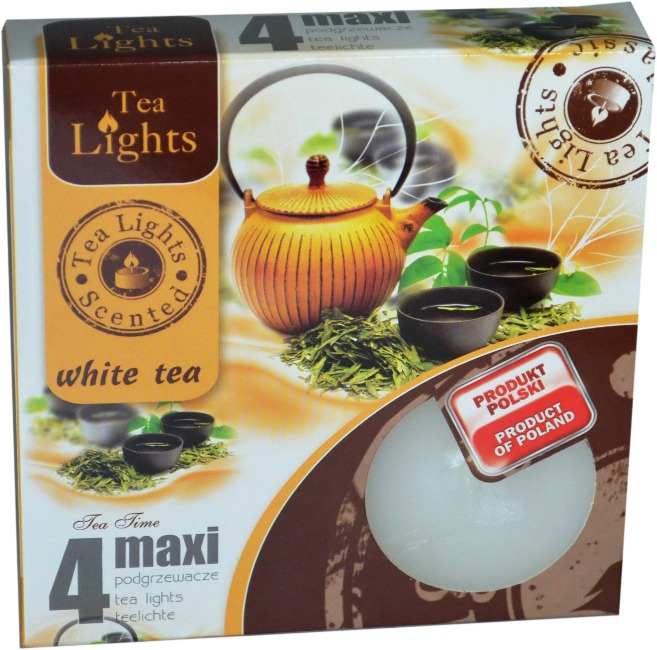 Levně Tea Light Tea Lights svíčka maxi White Tea 4ks