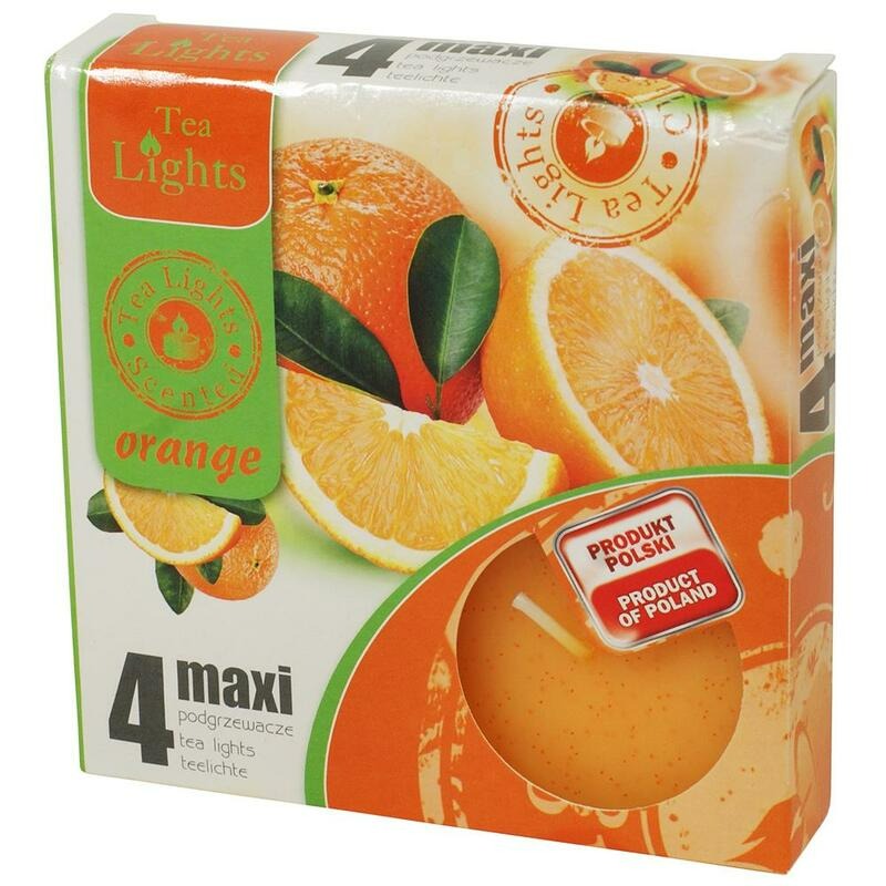 Levně Tea Light Tea Lights svíčka maxi Orange 4ks