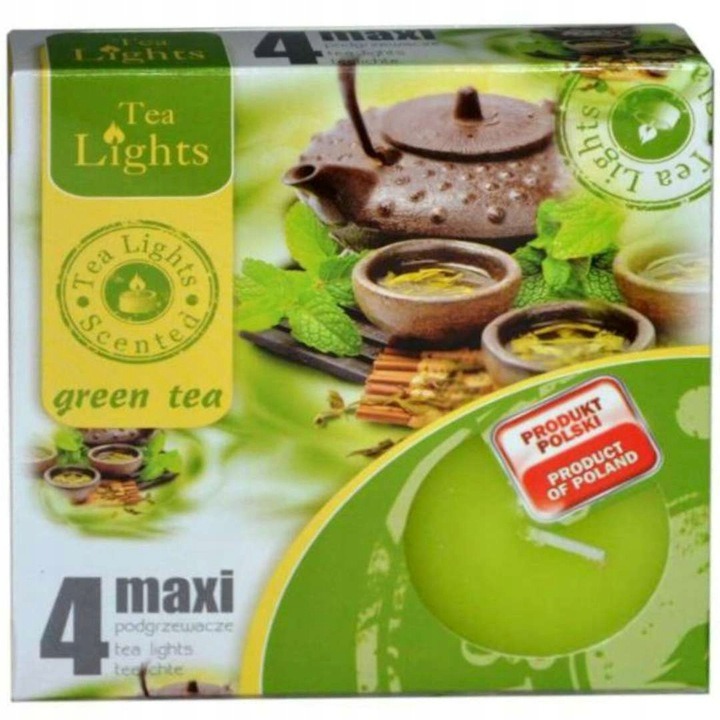 Levně Tea Light Tea Lights svíčka maxi Green Tea 4ks