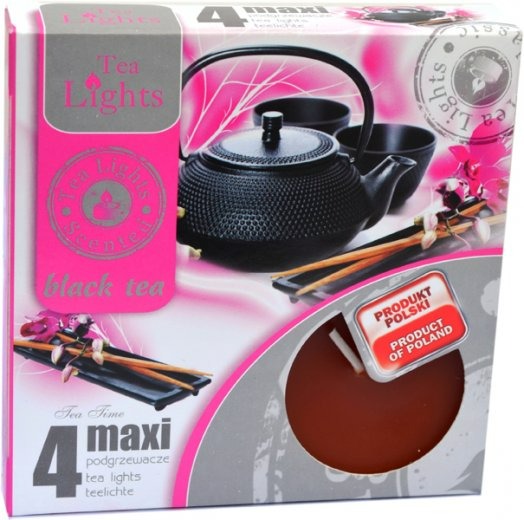 Levně Tea Light Tea Lights svíčka maxi Black Tea 4ks