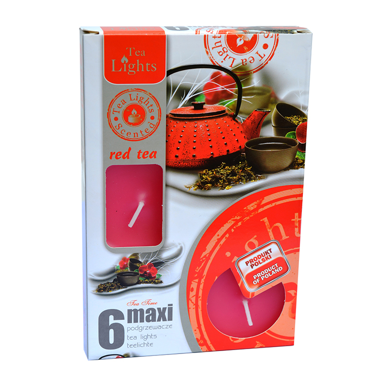 Levně Tea Light Tea Lights maxi svíčky Red Tea 6ks