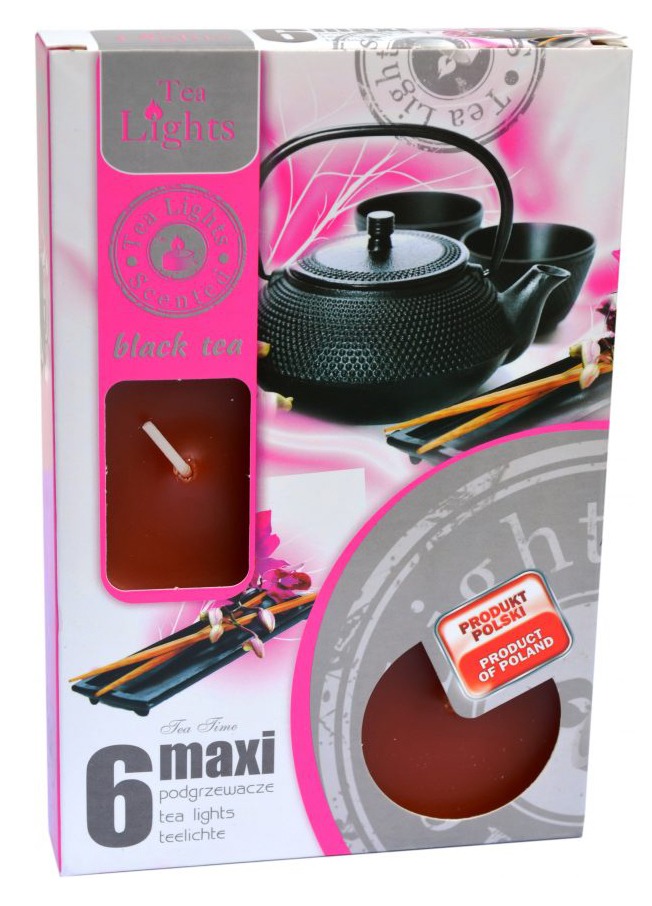 Levně Tea Light Tea Lights maxi svíčky Black Tea 6ks