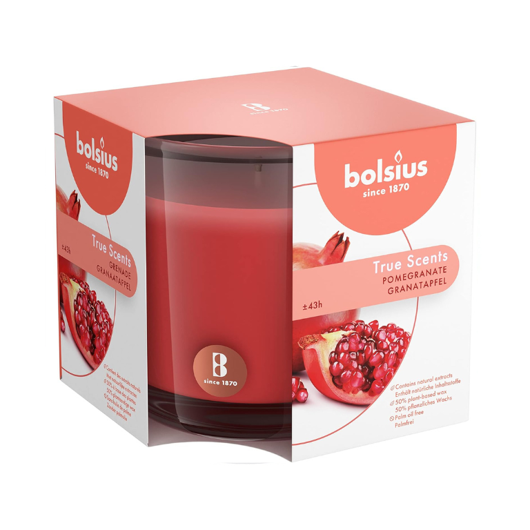 Levně Bolsius True Scents svíčkou Pomegranate 95mm