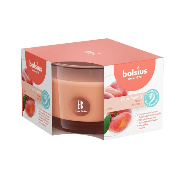 Levně Bolsius True Scents svíčka Peach 63mm