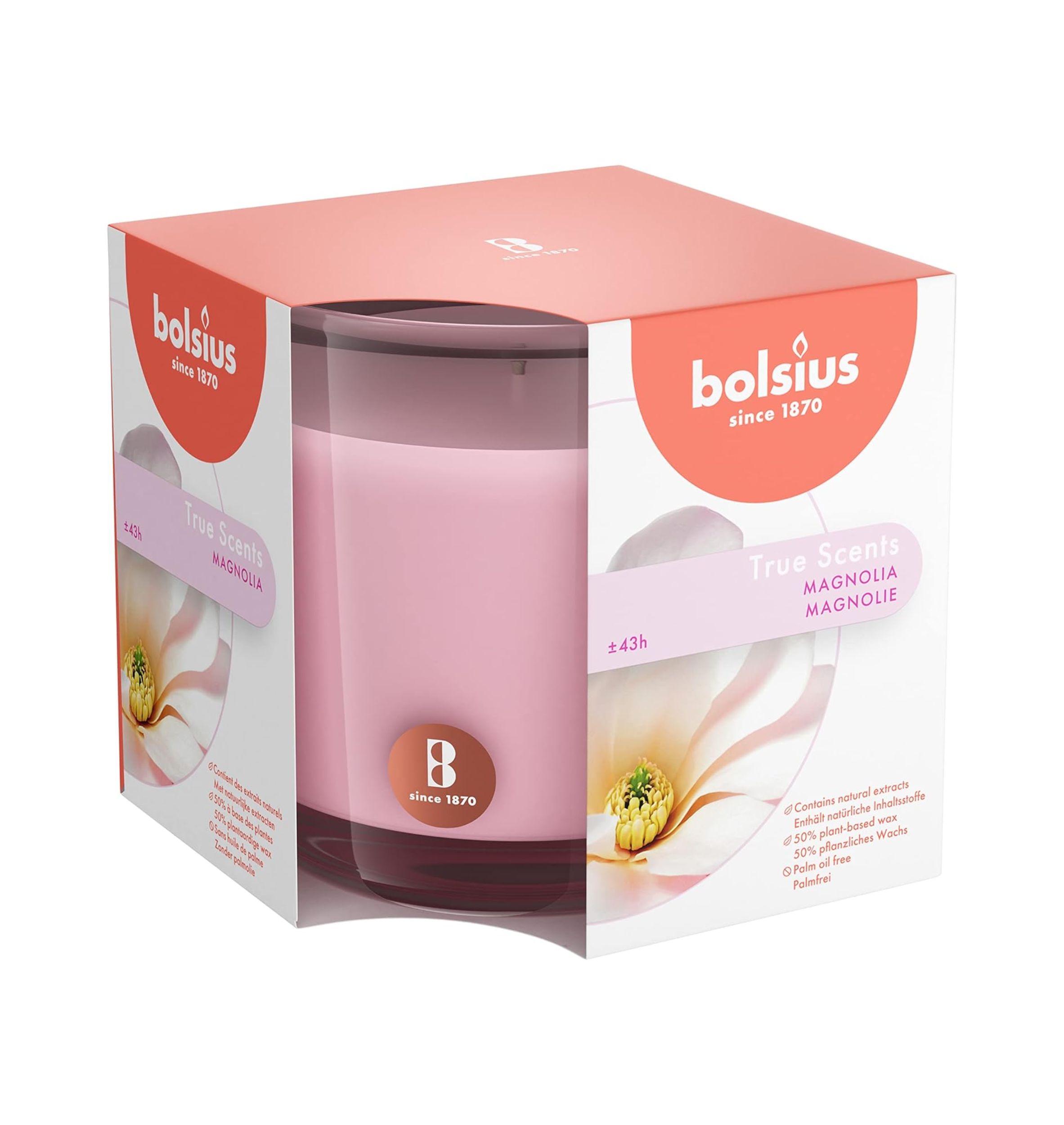 Levně Bolsius True Scents vonná svíčka Magnolia 95mm
