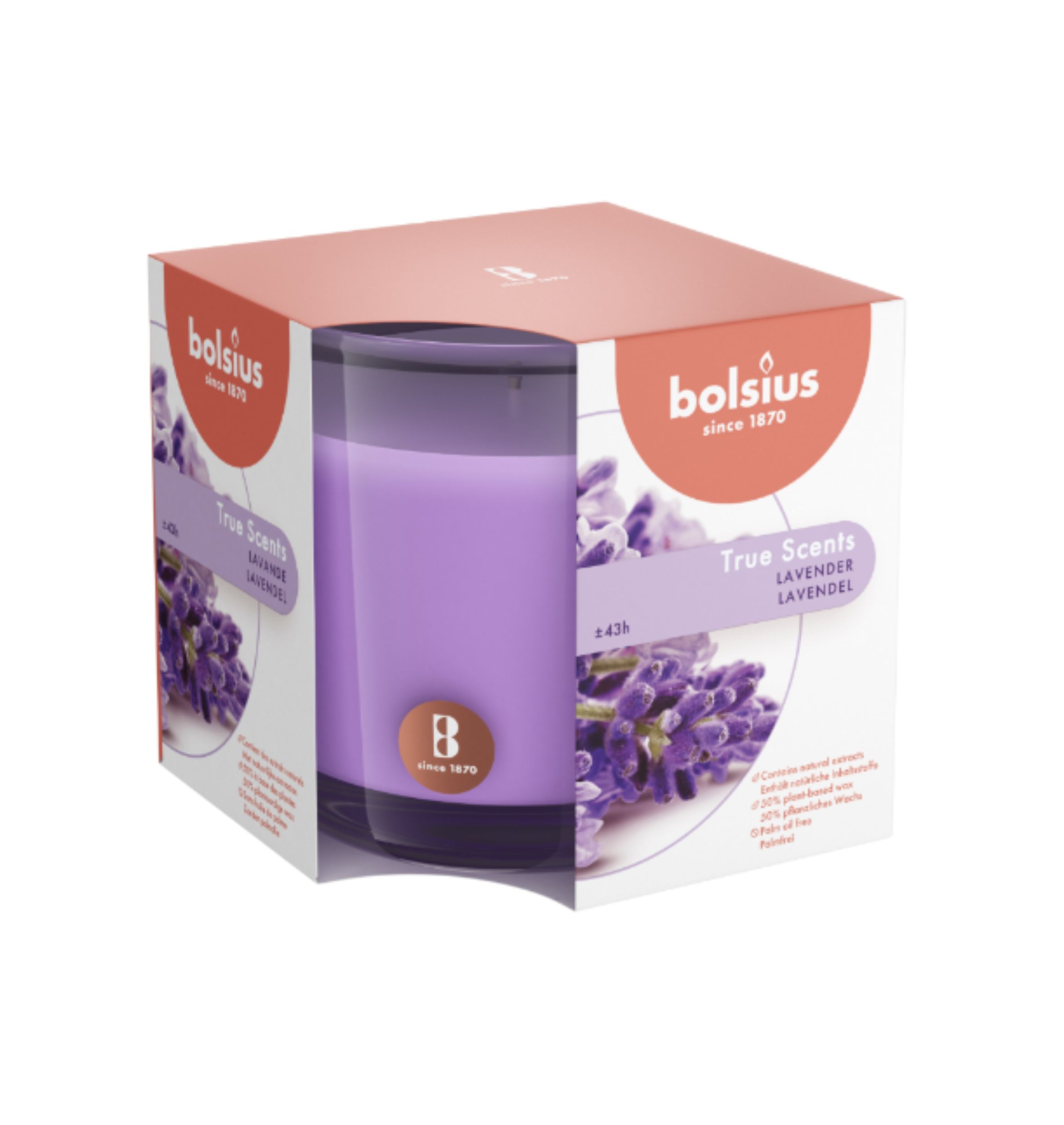 Levně Bolsius True Scents vonná svíčka Lavender 95mm
