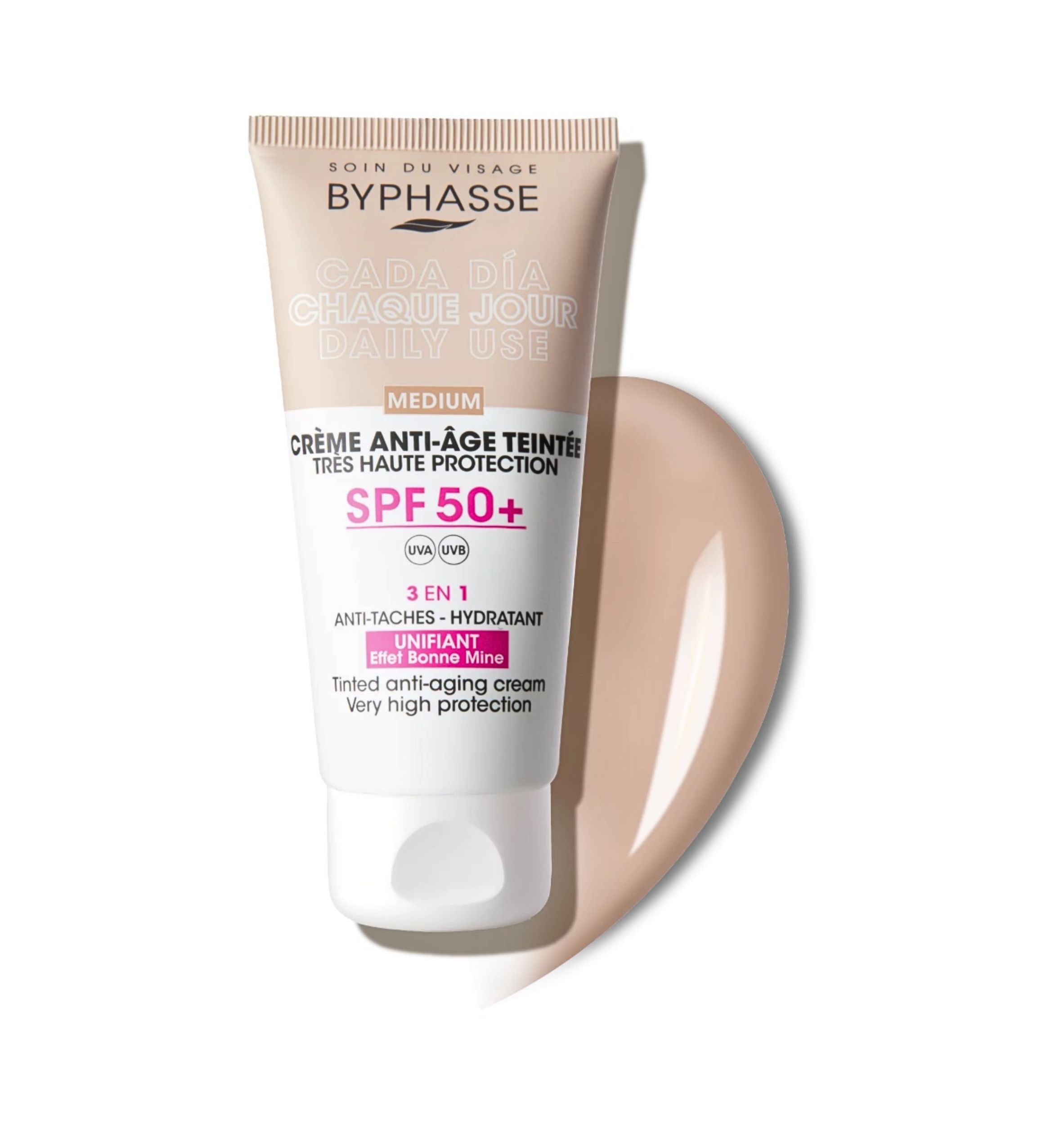 Levně Byphasse tónovací anti-age krém SPF 50+ Medium 50ml