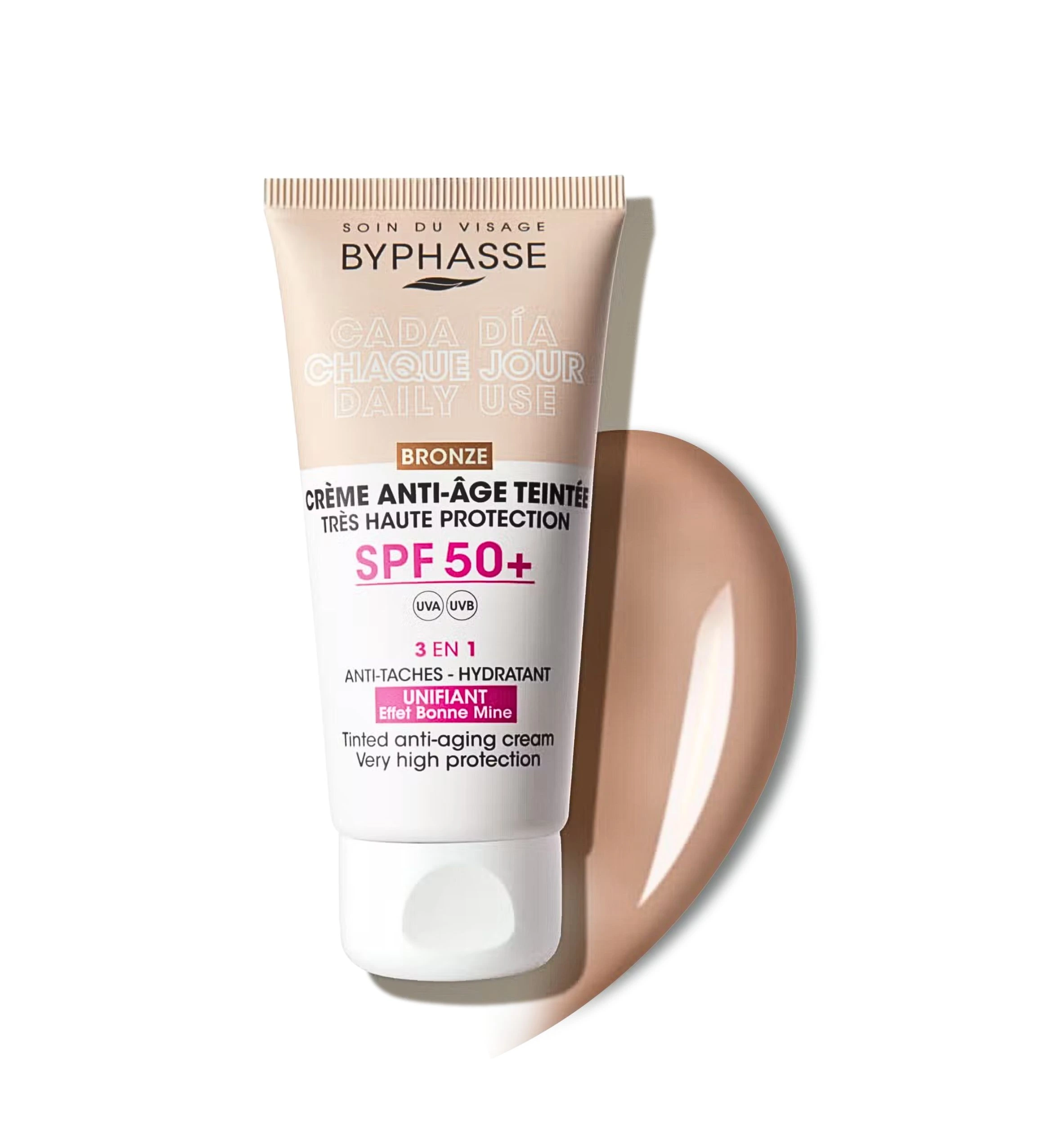 Byphasse tónovací anti-age krém SPF 50+ Bronze 50ml