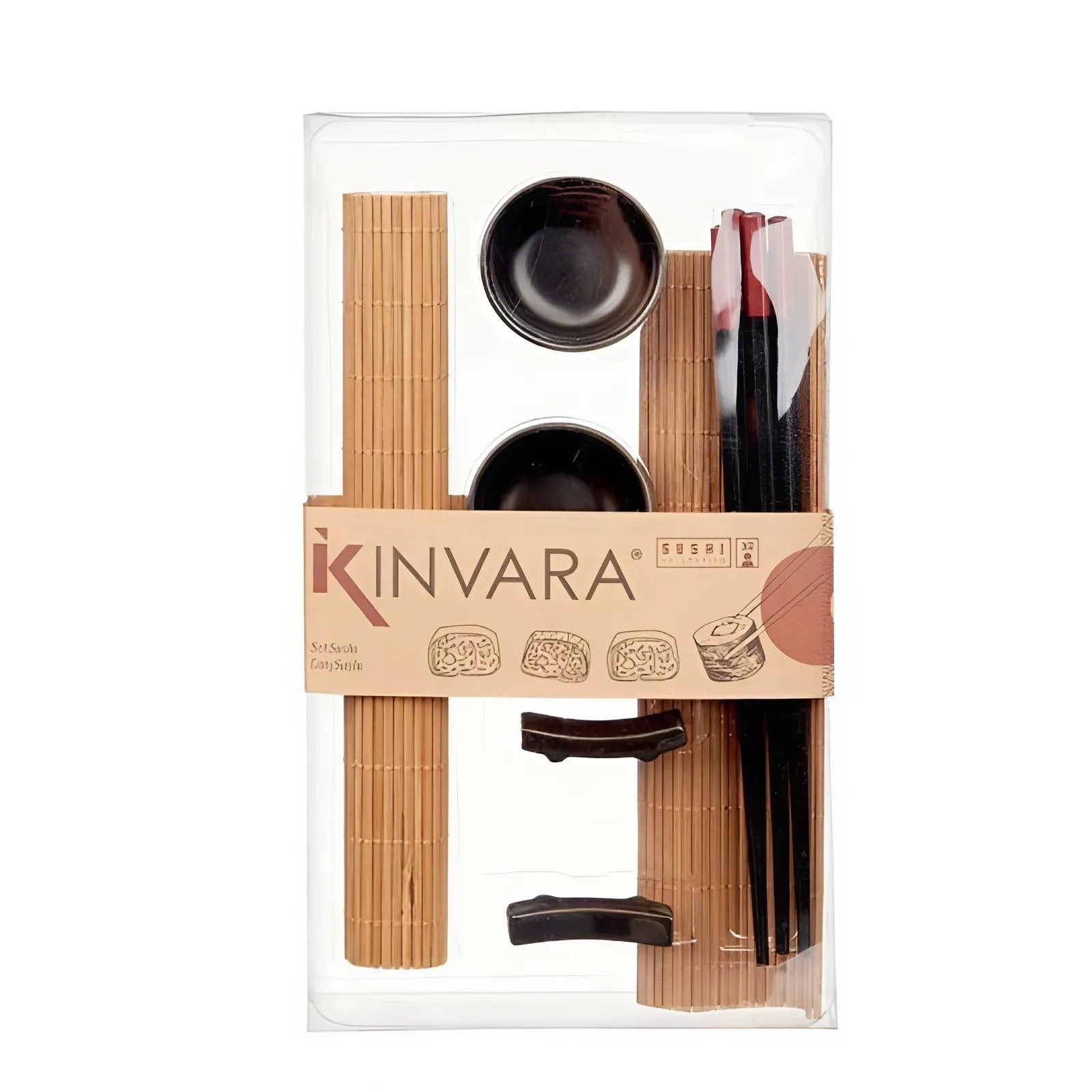 Levně Kinvara Set na sushi černý 8ks