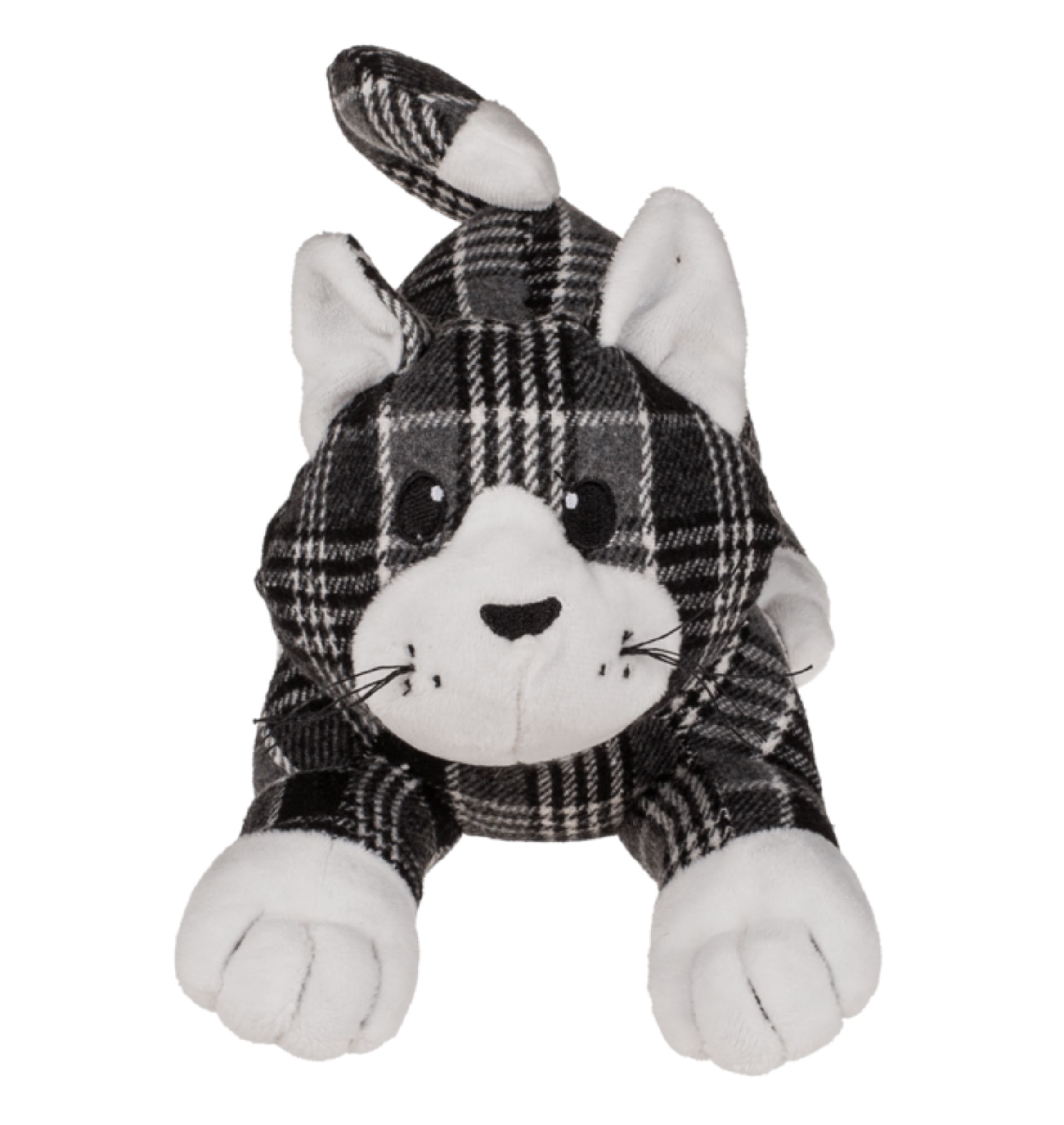 Kočka Zarážka Dveří Černá Šedá Bílá Kostkovaná