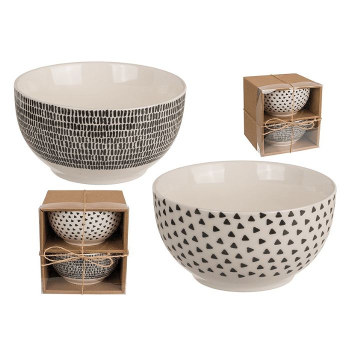 Misky Black/White sada 2ks