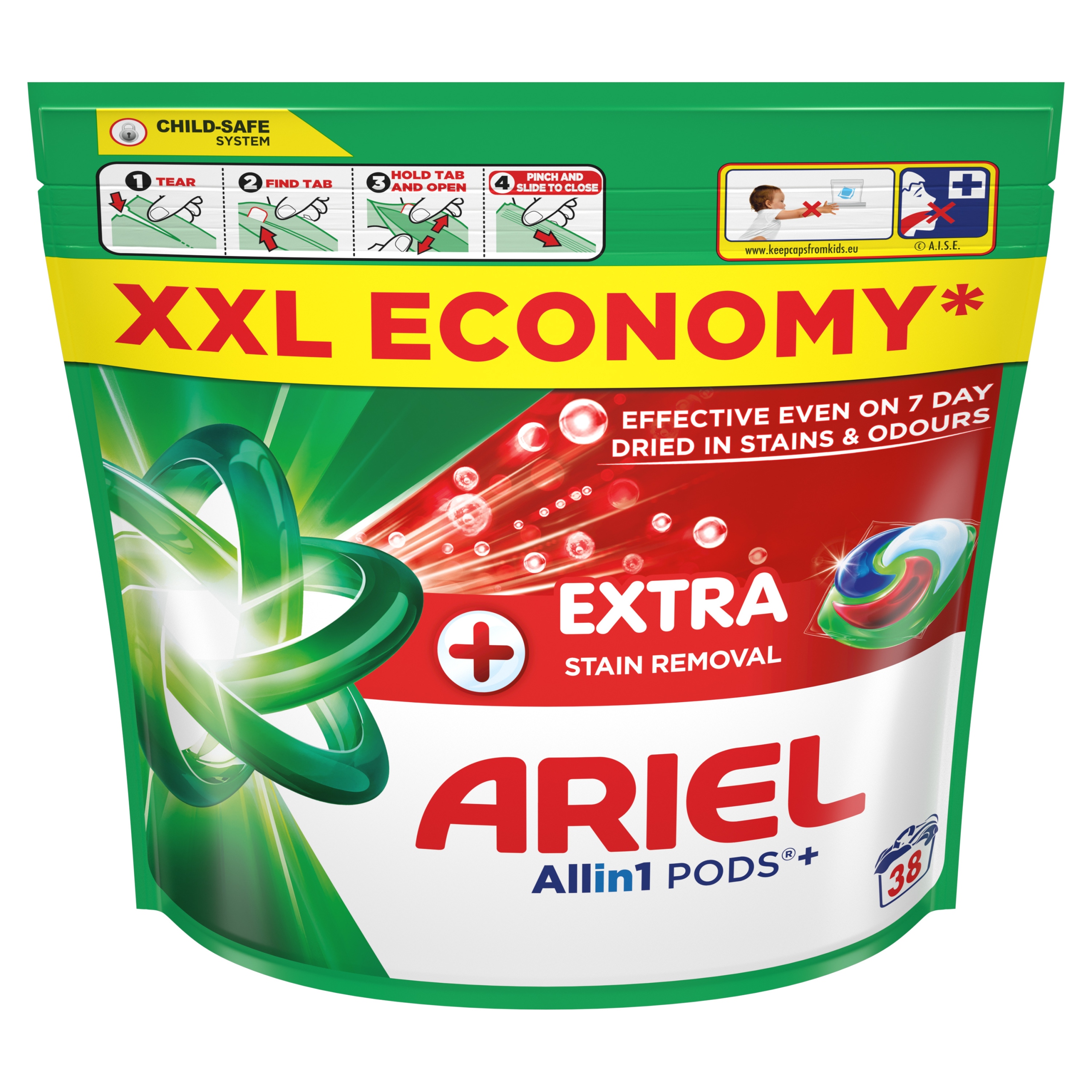 Levně Ariel Plus prací kapsle Extra Clean 38PD