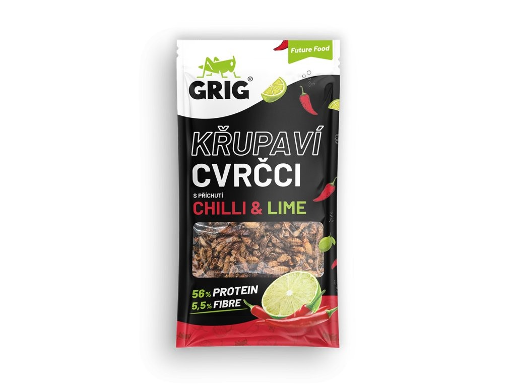 Levně Grig křupaví cvrčci Chilli & Lime 13 g