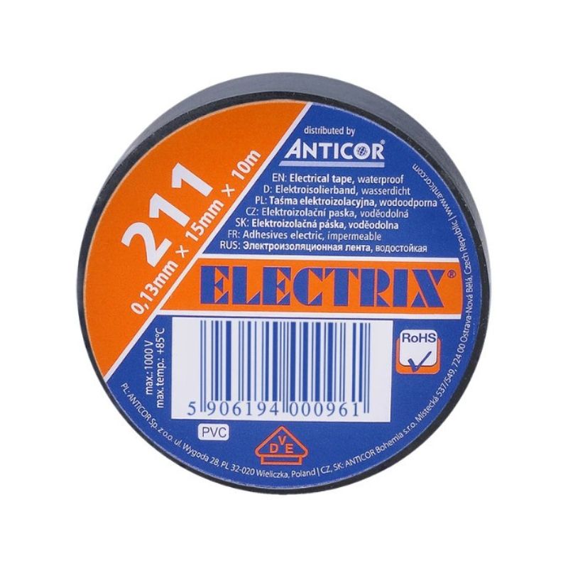 Levně Izolační páska Anticor Electrix 211 15x10 černá