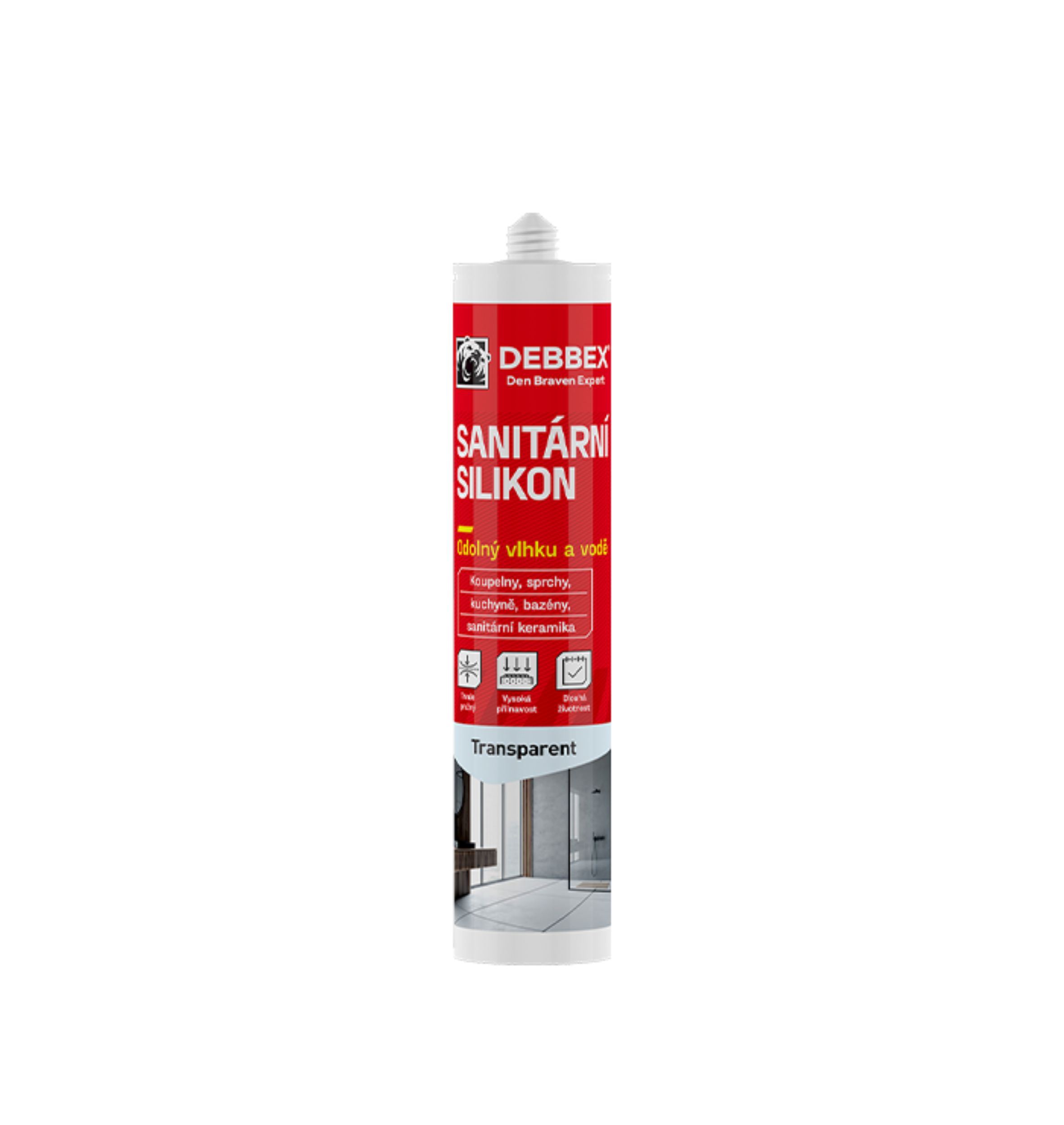 Levně Sanitární transparentní silikon 280ml