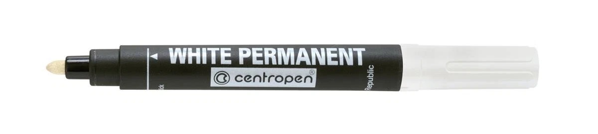 Levně Značkovač permanentní CENTROPEN bílý 10ks