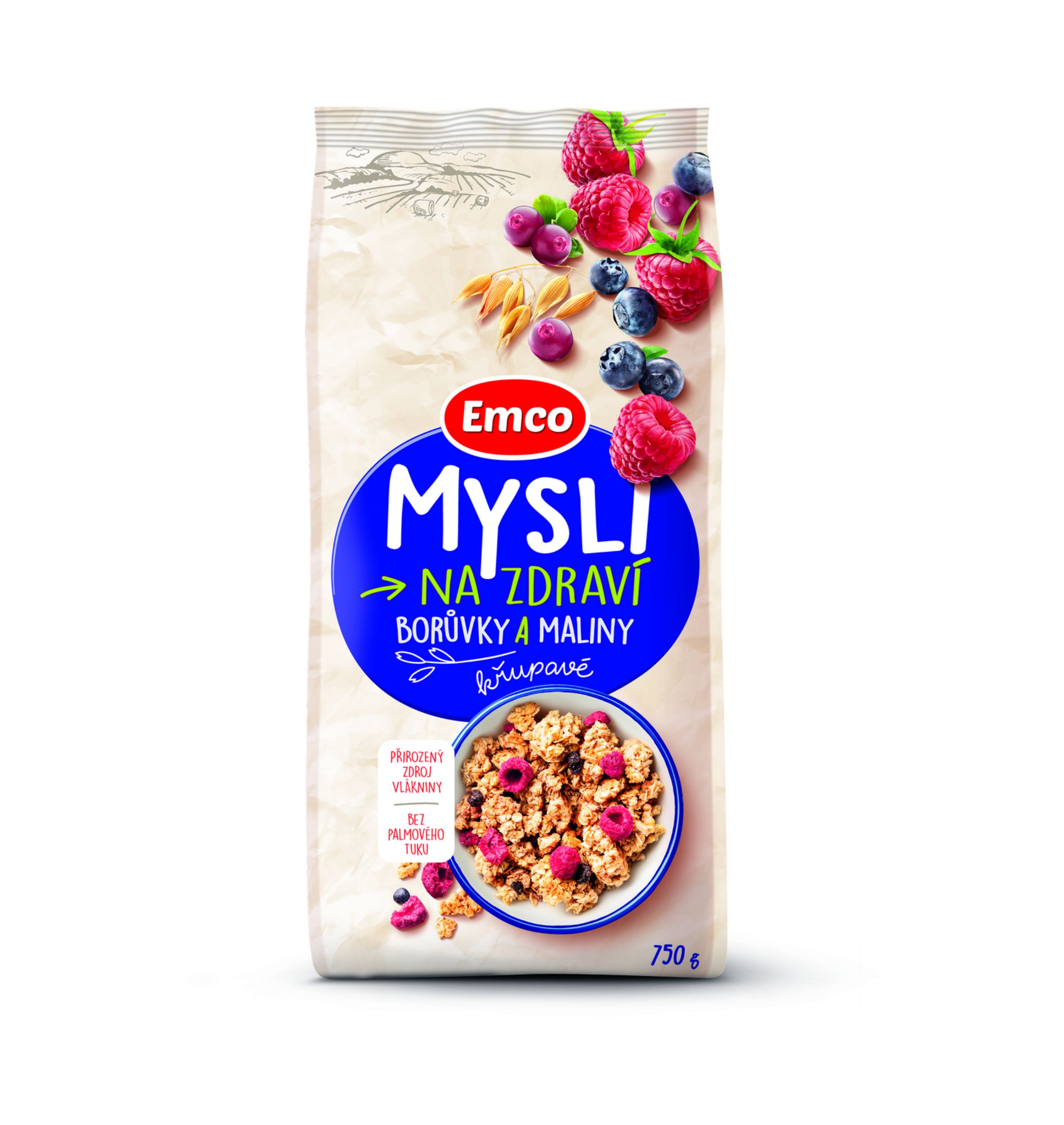 Levně Emco Mysli borůvky & maliny 750 g