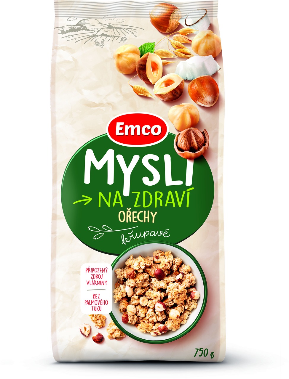 Levně Emco Mysli křupavé s ořechy 750 g