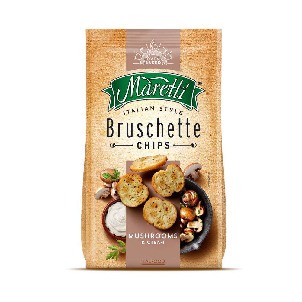 Levně Bruschetta Maretti Bruschette Chips Houby a smetana 70 g