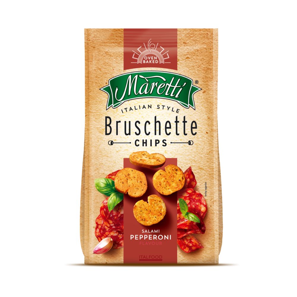 Levně Bruschetta Maretti Bruschette Chips Salami Pepperoni 70 g