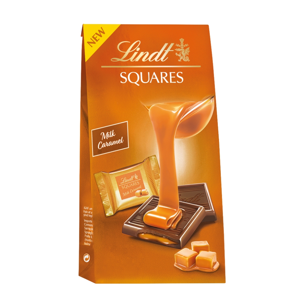 Levně Lindt Squares karamelová čokoláda 144 g