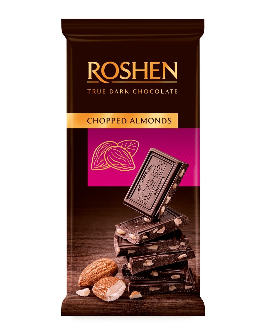 Levně Roshen Hořká čokoláda mandle 85 g