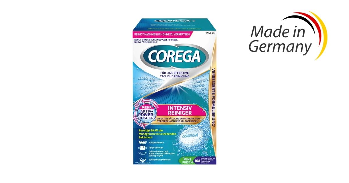 Corega čisticí tablety na zubní náhrady Mint Fresh 108 ks