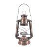 Lucerna sklo/kov LED měděná 12x12x25 cm