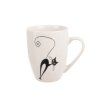 Hrnek porcelán kočka bílý/černý 370 ml