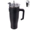 Hrnek TERMO pohár nerez/UH+brčko 1,2 l černá