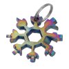 Multifunkční klíčenka nářadí ve tvaru sněhové vločky Rainbow