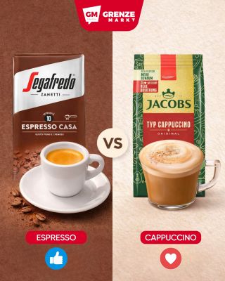 ESPRESSO 👍 nebo CAPPUCCINO ❤️? U nás je CAPPUCCINO jasná volba ☕ A vy patříte do kterého týmu?