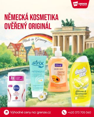 Německá kvalita pro každodenní péči – už jste vyzkoušeli? 🇩🇪 Nejde jen o skincare! V Grenze Markt najdete široký svět...